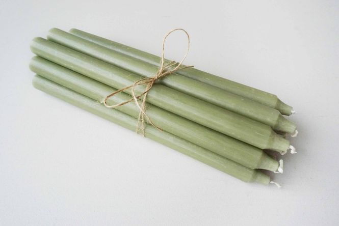 Hovedbilde Rustikk stearinlys, 30 cm, Militærgrønn