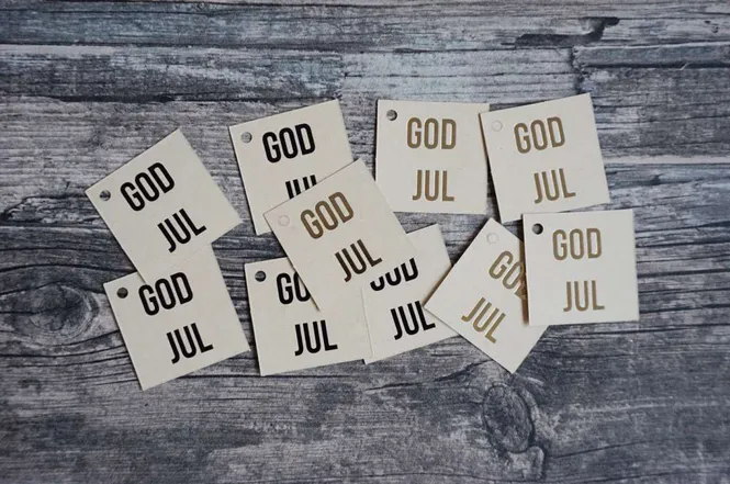 Hovedbilde Til og fra lapper, 10 stk, God jul, 7x7 cm