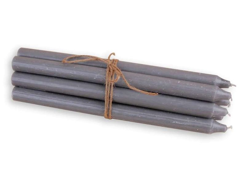 Rustikk stearinlys, 30 cm, Lys grå