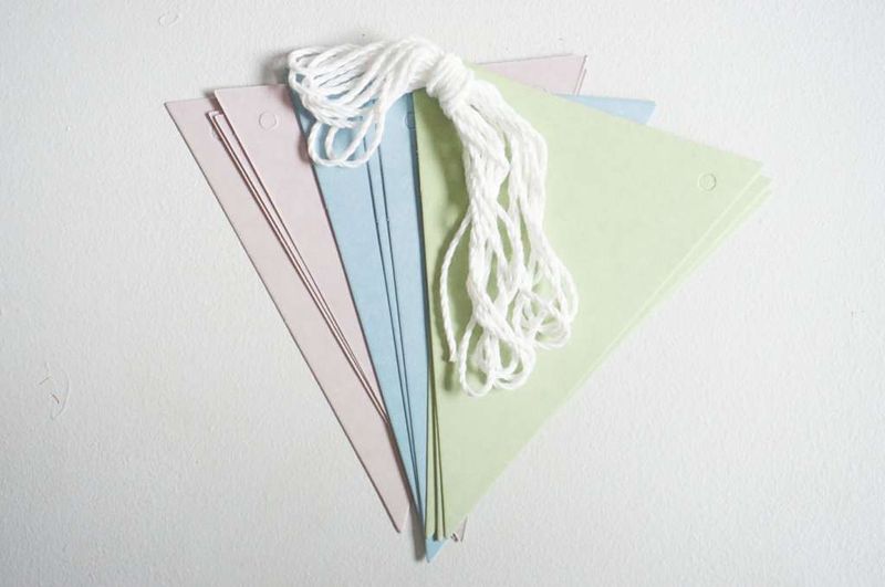 Girlander, blå/grønn/beige, 3 meter