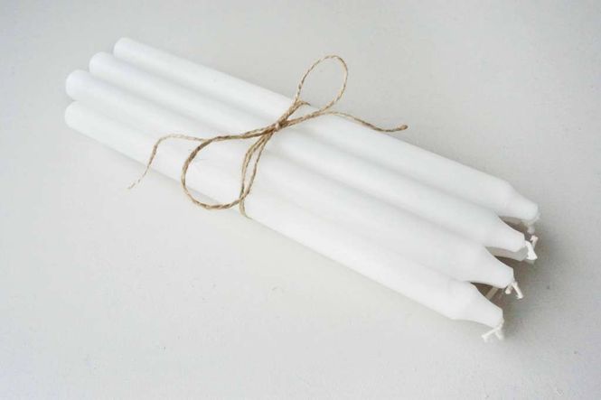 Hovedbilde Rustikk stearinlys, 30 cm, Hvit