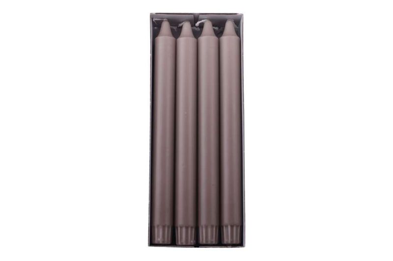 Ren stearinlys 24 cm, 8 pk, Mørk sand