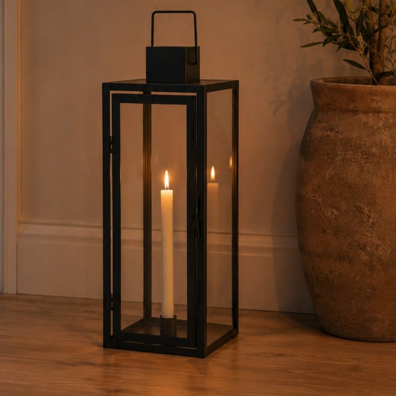 Lanterne for enkelt lys, 46x15x15 cm